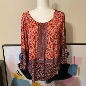 Lucky Brand | Long Sleeve Patterned Blouse